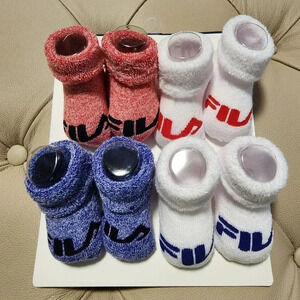 Fila Baby Booties  Sock Size 6 12 months